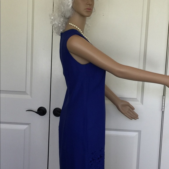 Bentley Blue Dress Sz4 Sleeveless Square neck Zip - Picture 3 of 7